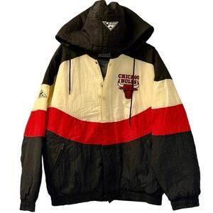 Vintage 90s Chicago Bulls Apex Puffer Jacket with Hood Adult Large